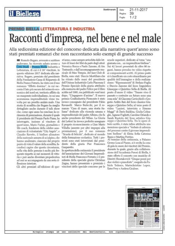  Premio Biella Letteratura Industria
