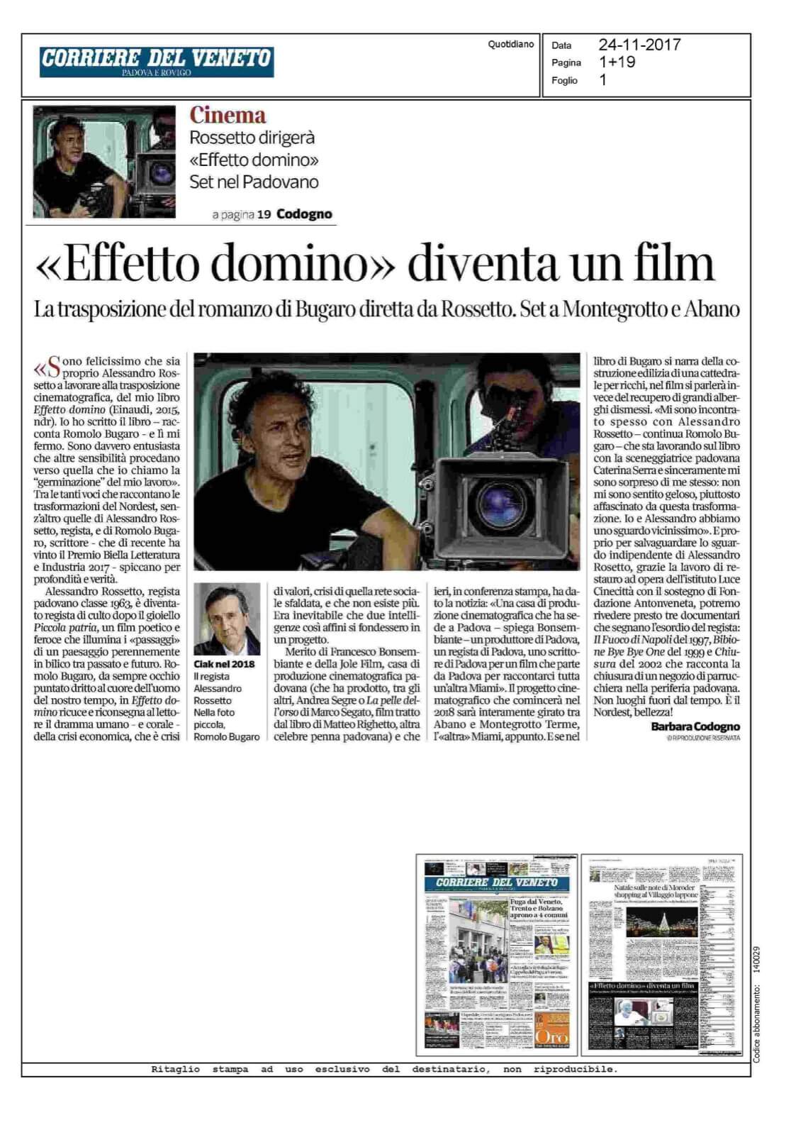 EFFETTO DOMINO DIVENTA UN FILM | Premio Biella Letteratura Industria