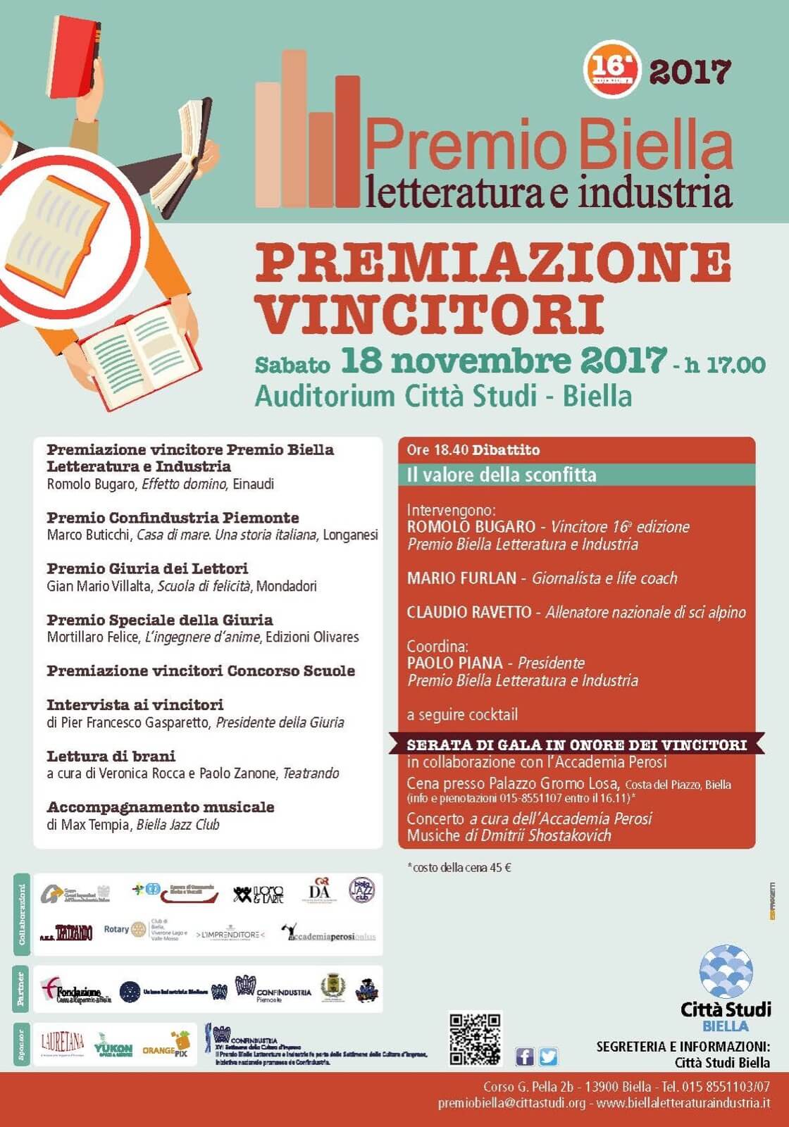 PREMIAZIONE VINCITORI 2017 | Premio Biella Letteratura Industria