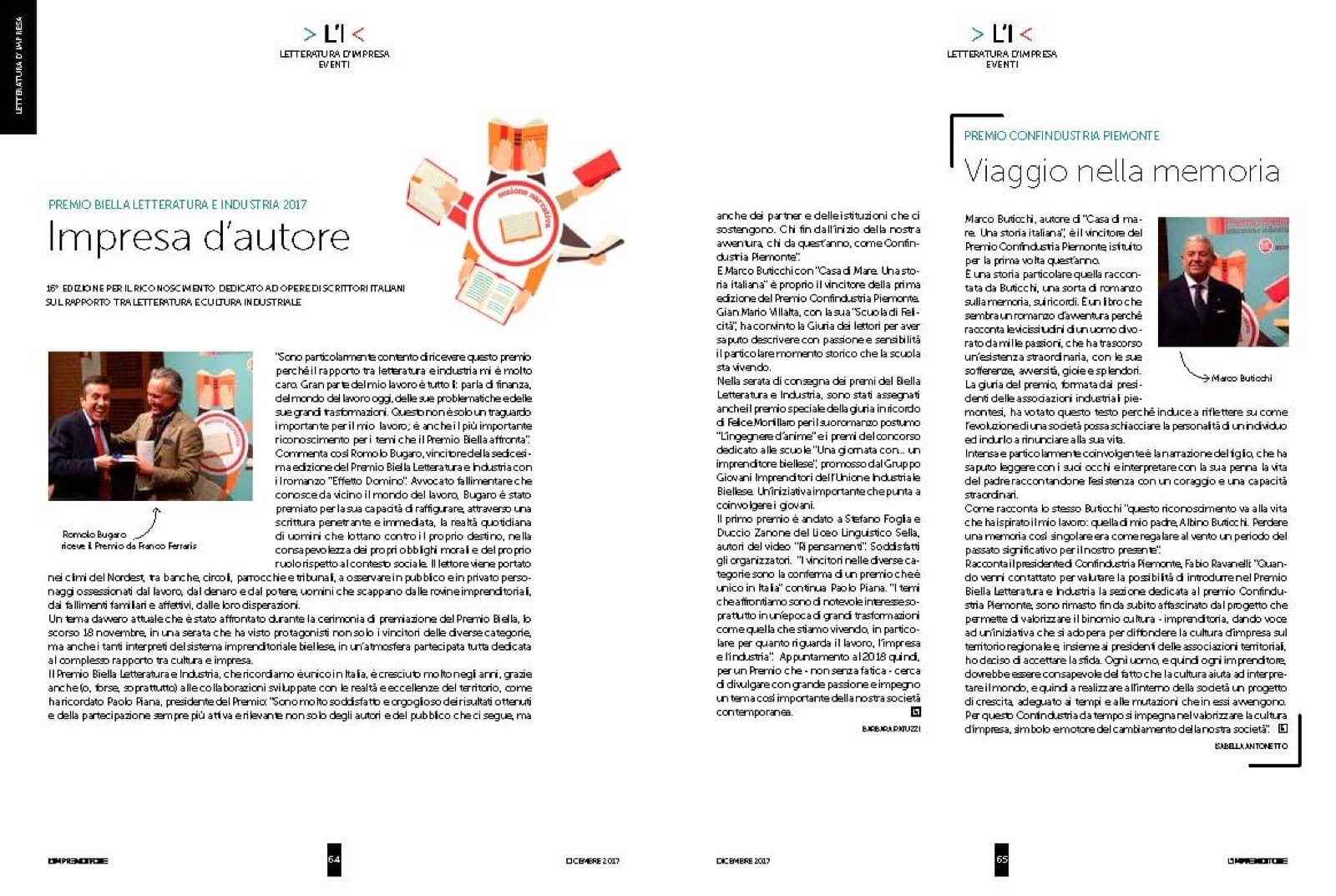 L'IMPRENDITORE | Premio Biella Letteratura Industria