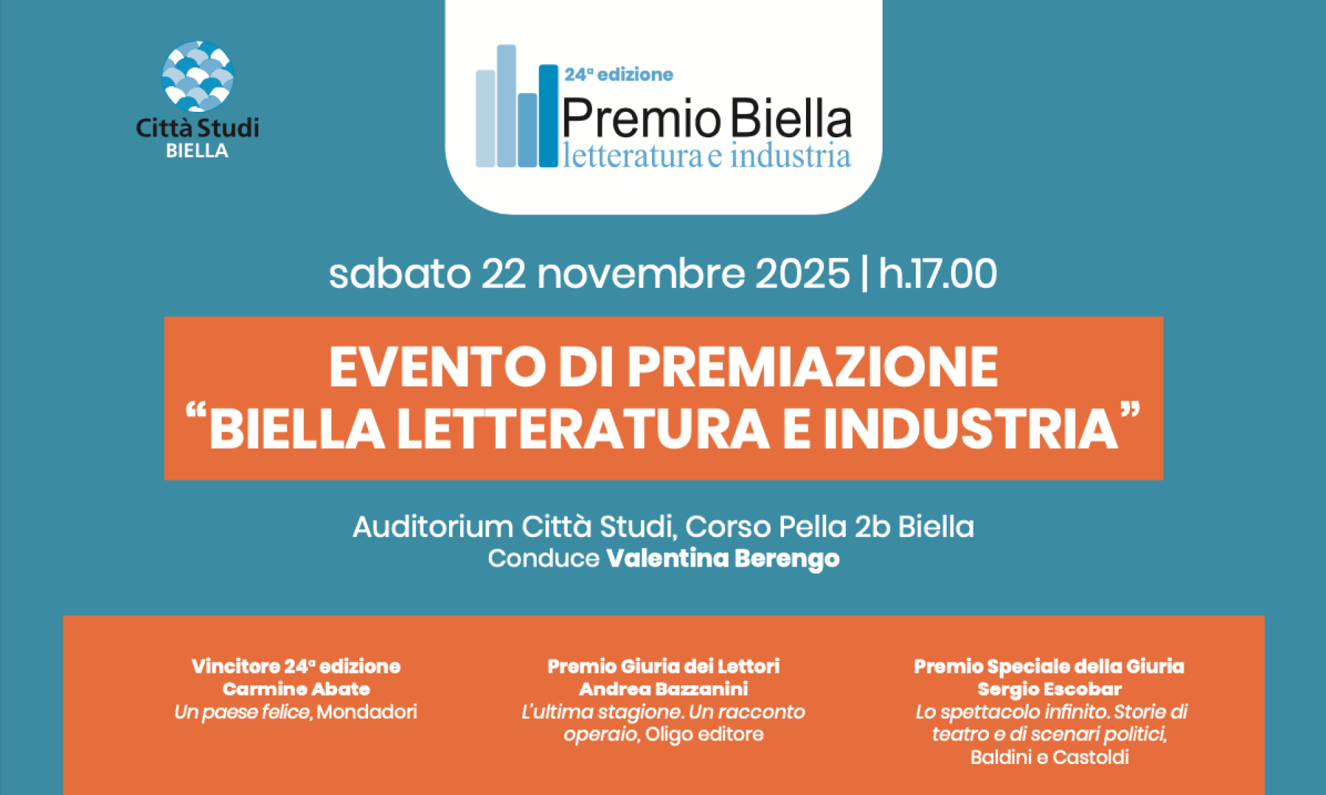 Sabato 22 Novembre 2025 - h. 17.00 - Evento di premiazione 