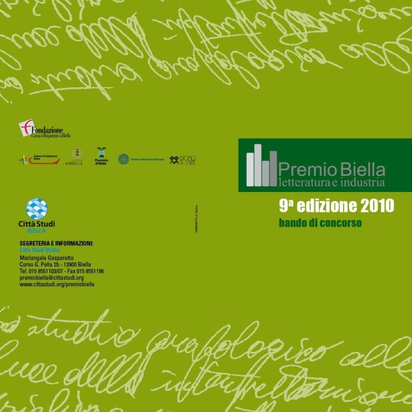 Edizione 2010 | Premio Biella Letteratura Industria